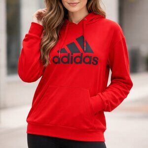 Adidas Women’s Red Logo Hoodie Pullover, M